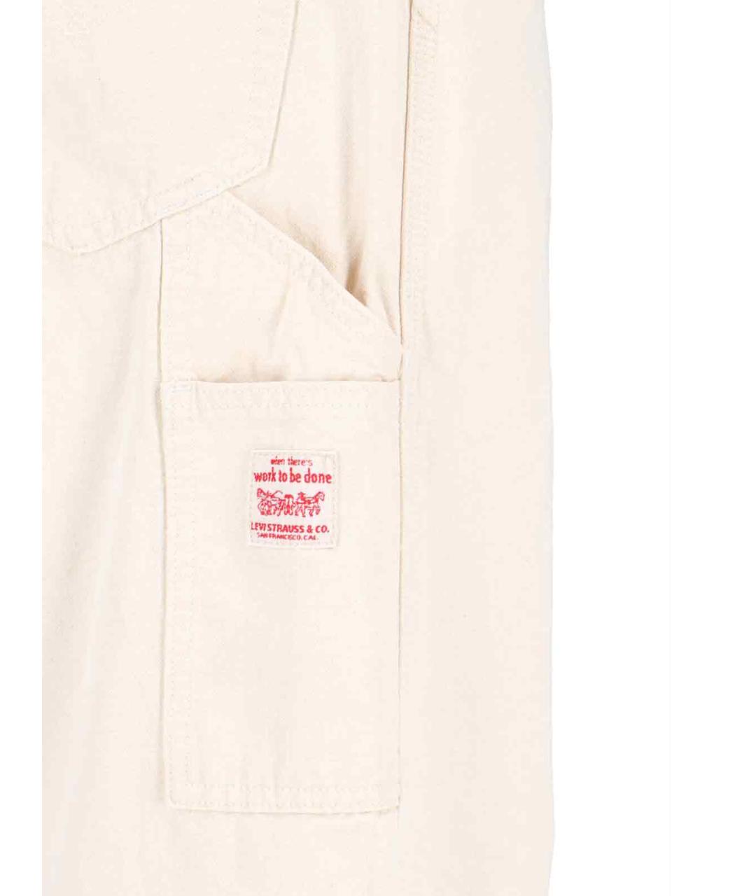 LEVI'S Белые хлопковые прямые джинсы, фото 4