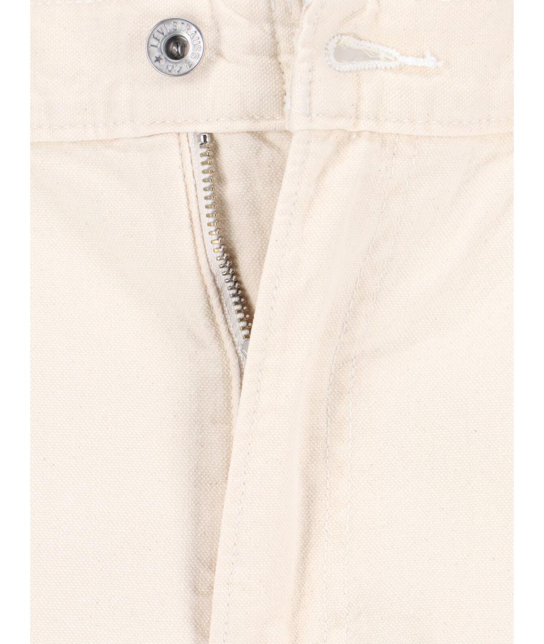 LEVI'S Белые хлопковые прямые джинсы, фото 5