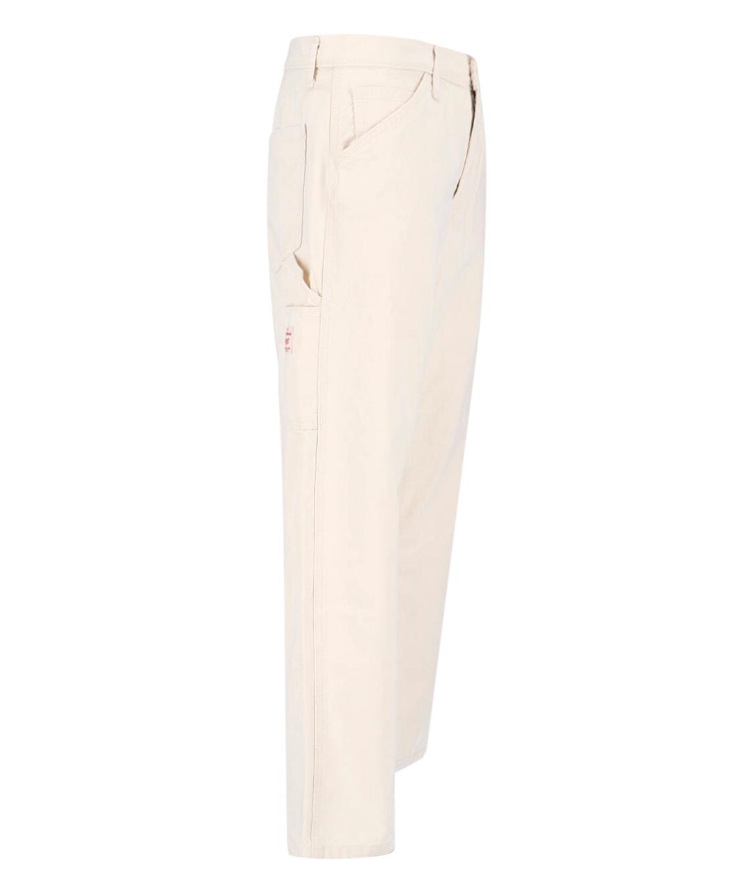 LEVI'S Белые хлопковые прямые джинсы, фото 3