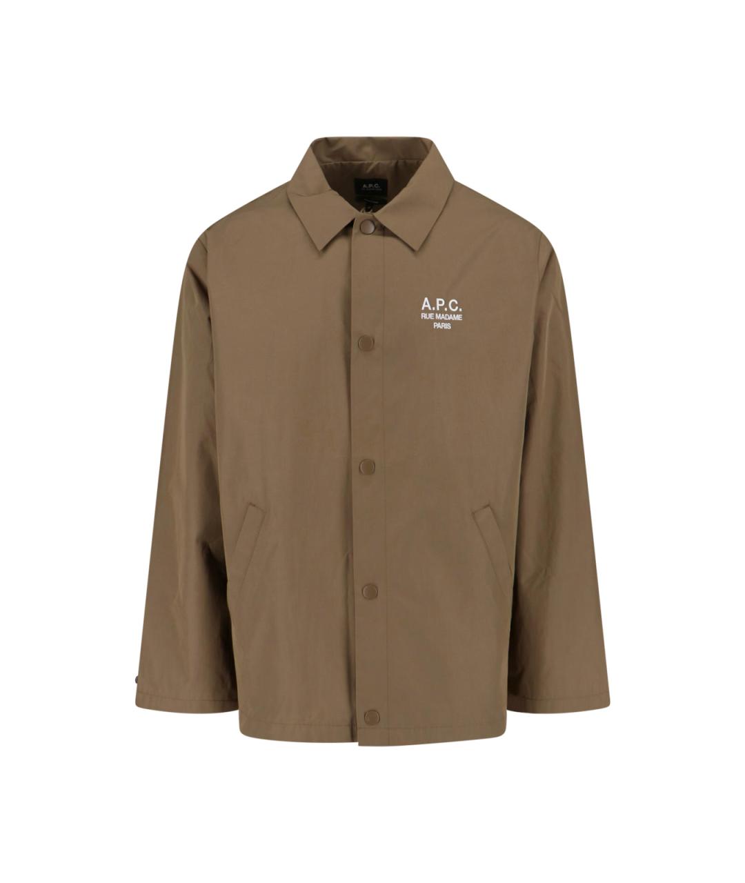A.P.C. Коричневая полиэстеровая куртка, фото 1
