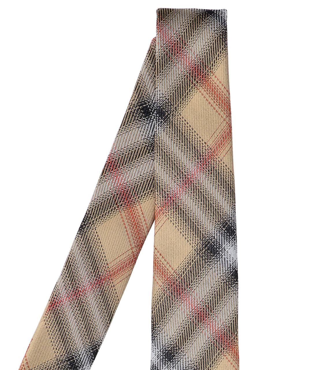 BURBERRY Бежевый шелковый галстук, фото 2