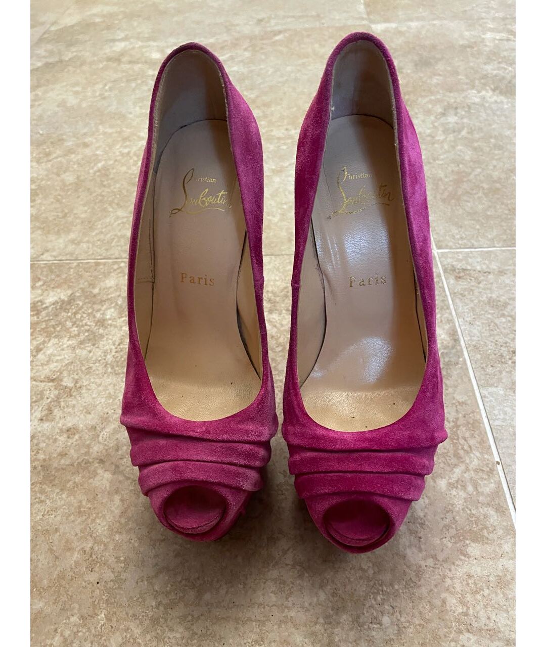 CHRISTIAN LOUBOUTIN Розовые замшевые туфли, фото 3