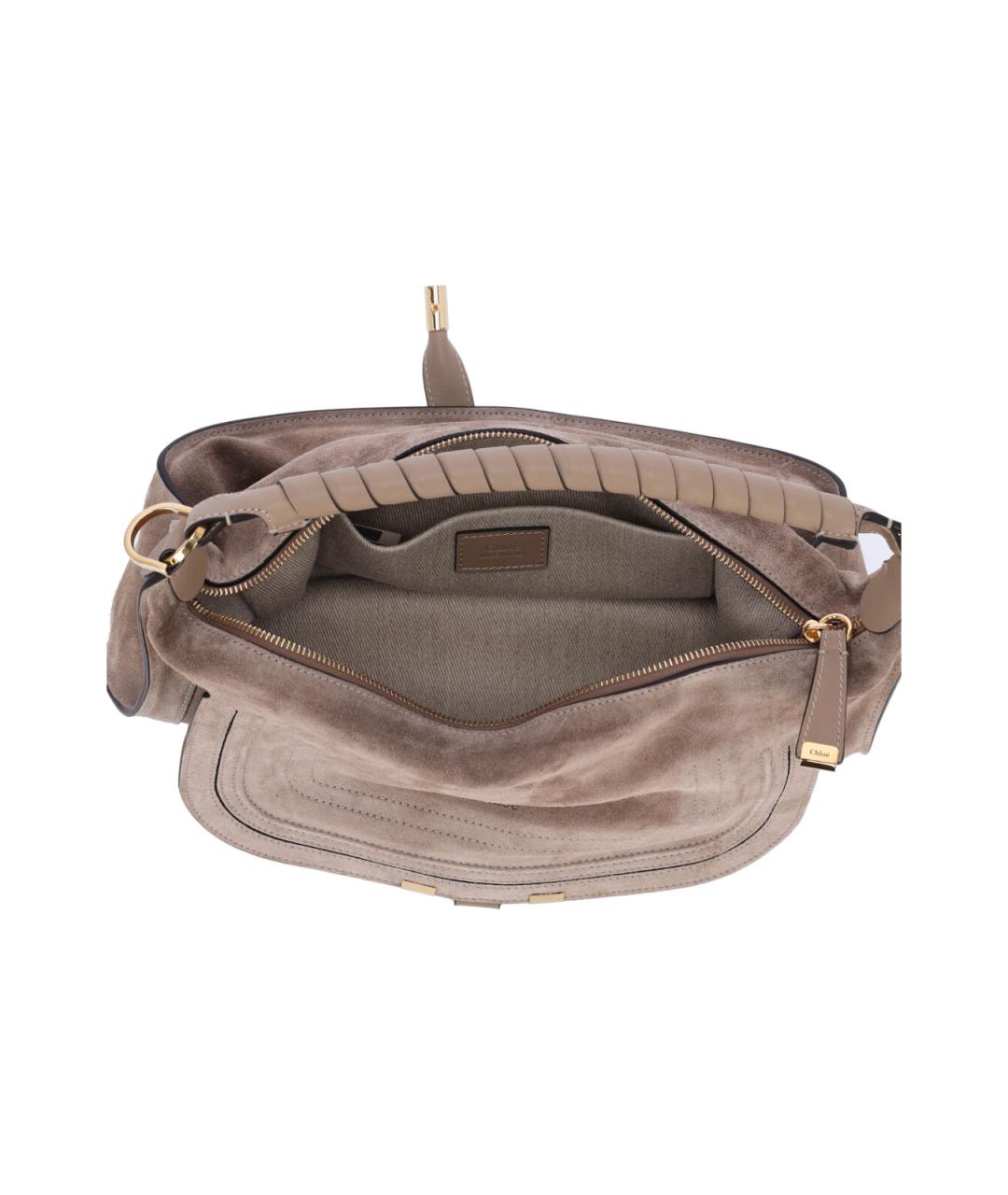 CHLOE Коричневая замшевая сумка через плечо, фото 4