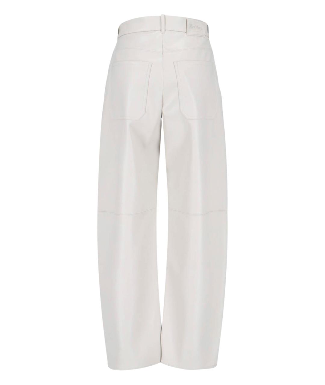 'S MAX MARA Белые полиэстеровые прямые брюки, фото 2