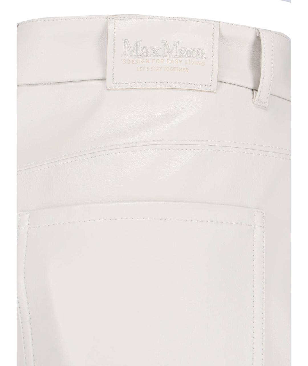 'S MAX MARA Белые полиэстеровые прямые брюки, фото 4