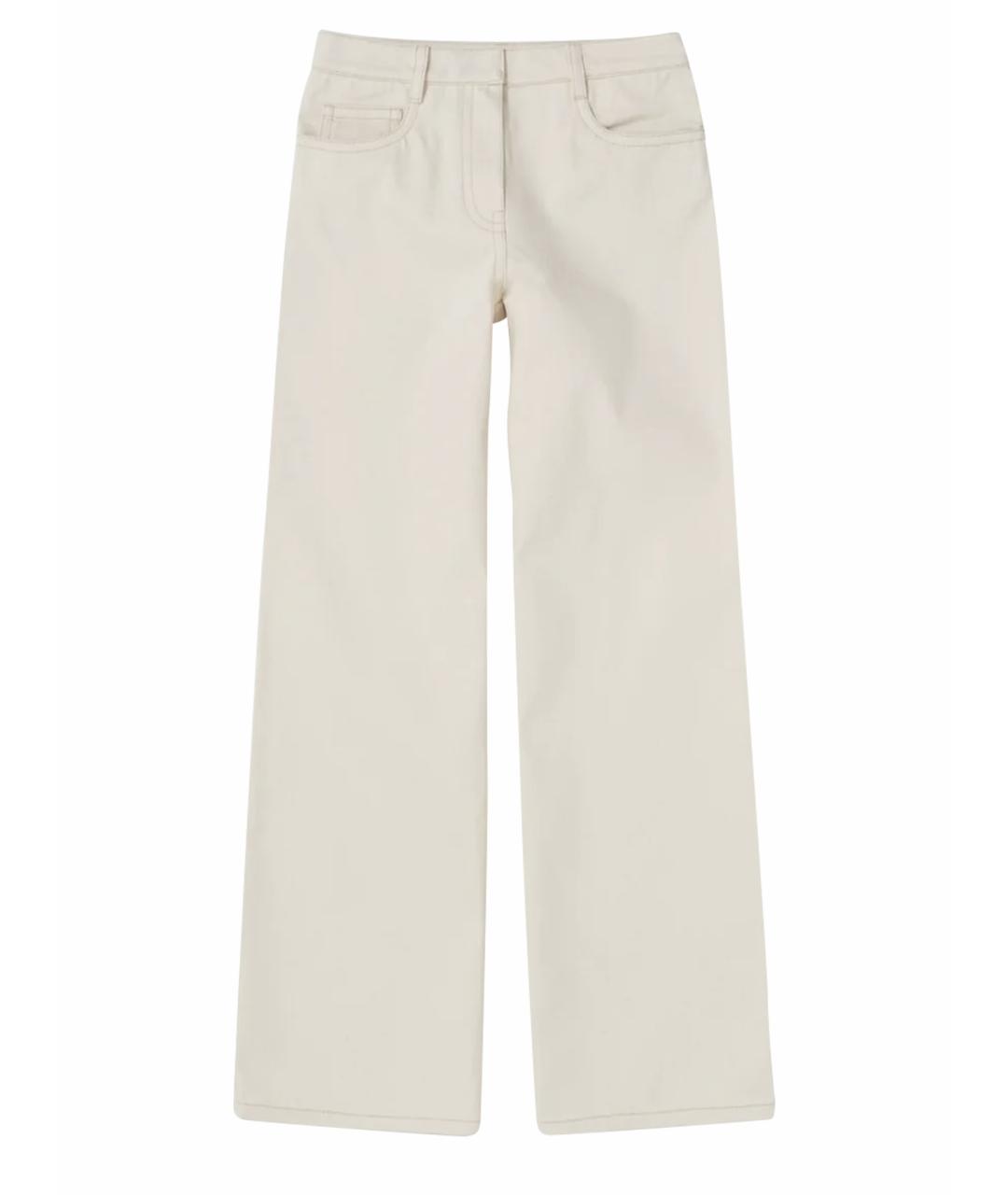 PRADA Бежевые хлопковые прямые джинсы, фото 1