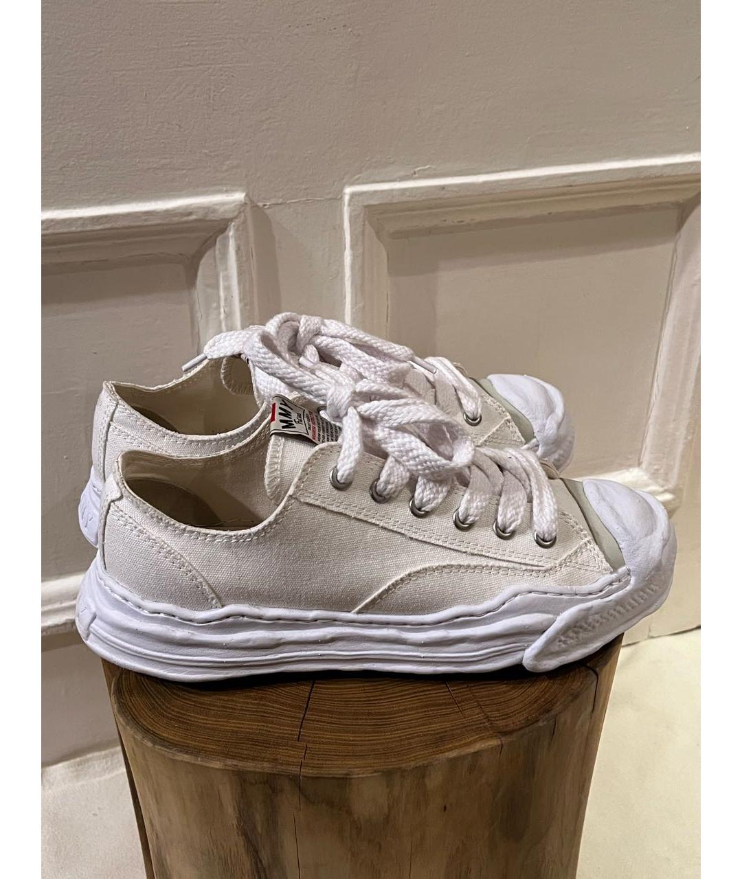 MAISON MIHARA YASUHIRO Белые текстильные низкие кроссовки / кеды, фото 7