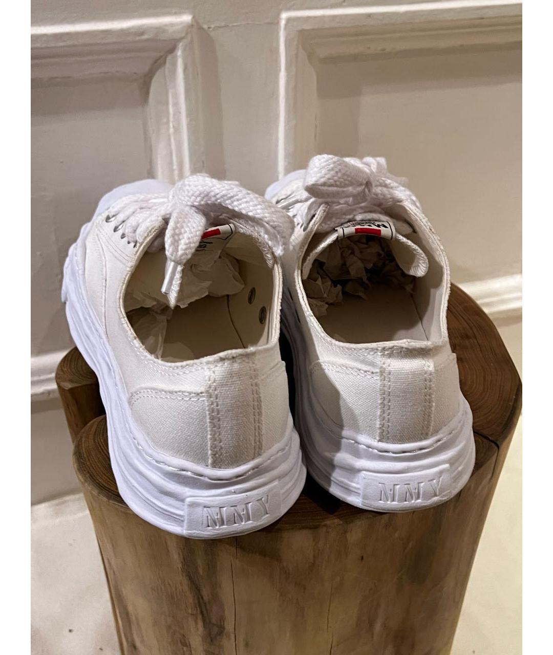 MAISON MIHARA YASUHIRO Белые текстильные низкие кроссовки / кеды, фото 4