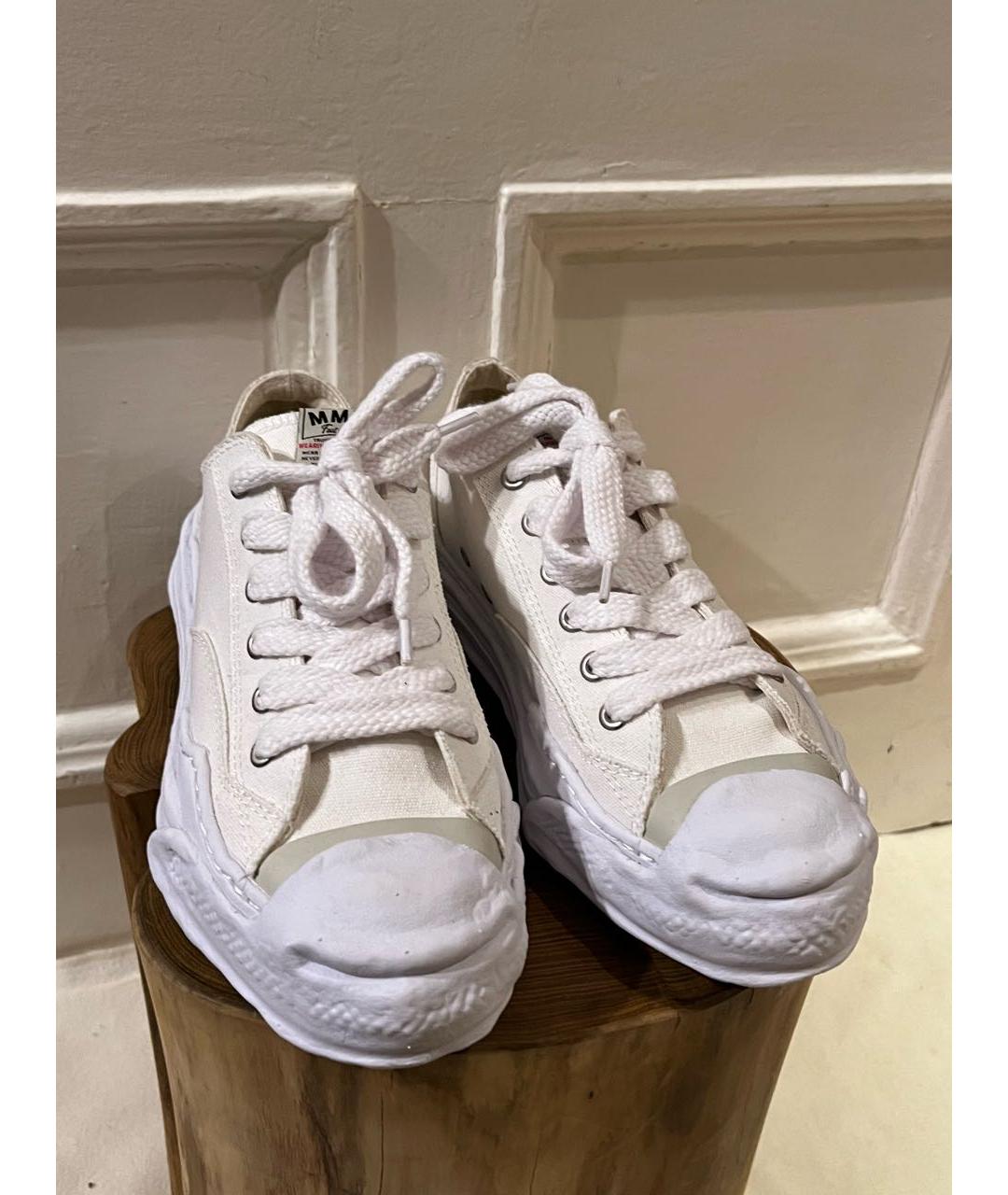 MAISON MIHARA YASUHIRO Белые текстильные низкие кроссовки / кеды, фото 3