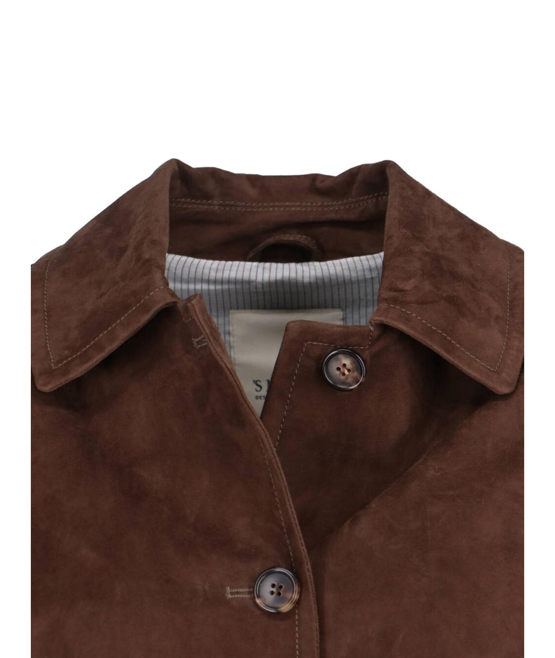 'S MAX MARA Коричневая замшевая куртка, фото 4