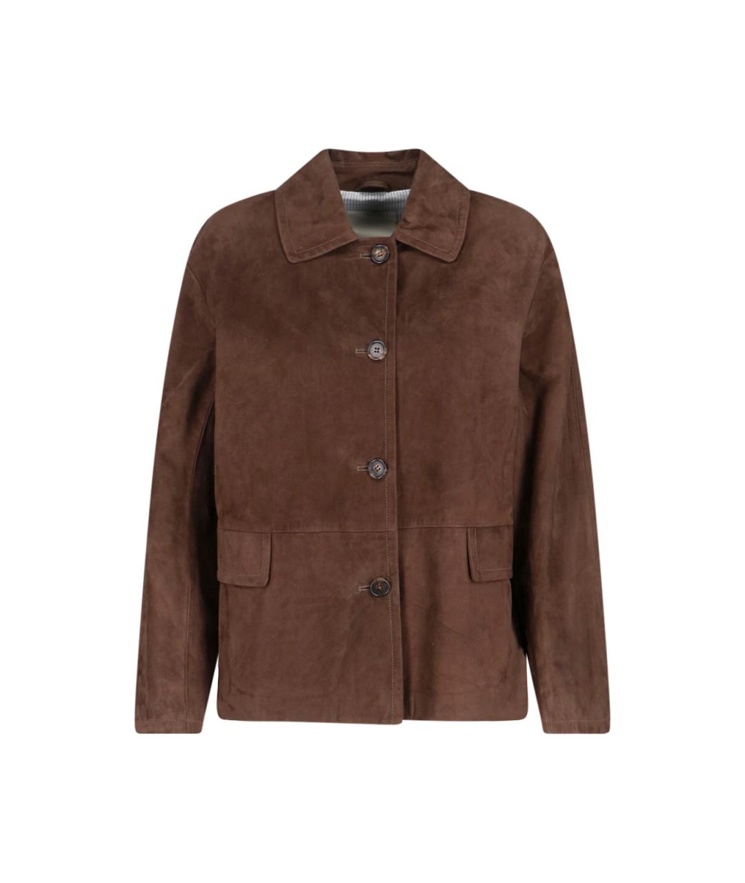 'S MAX MARA Коричневая замшевая куртка, фото 1