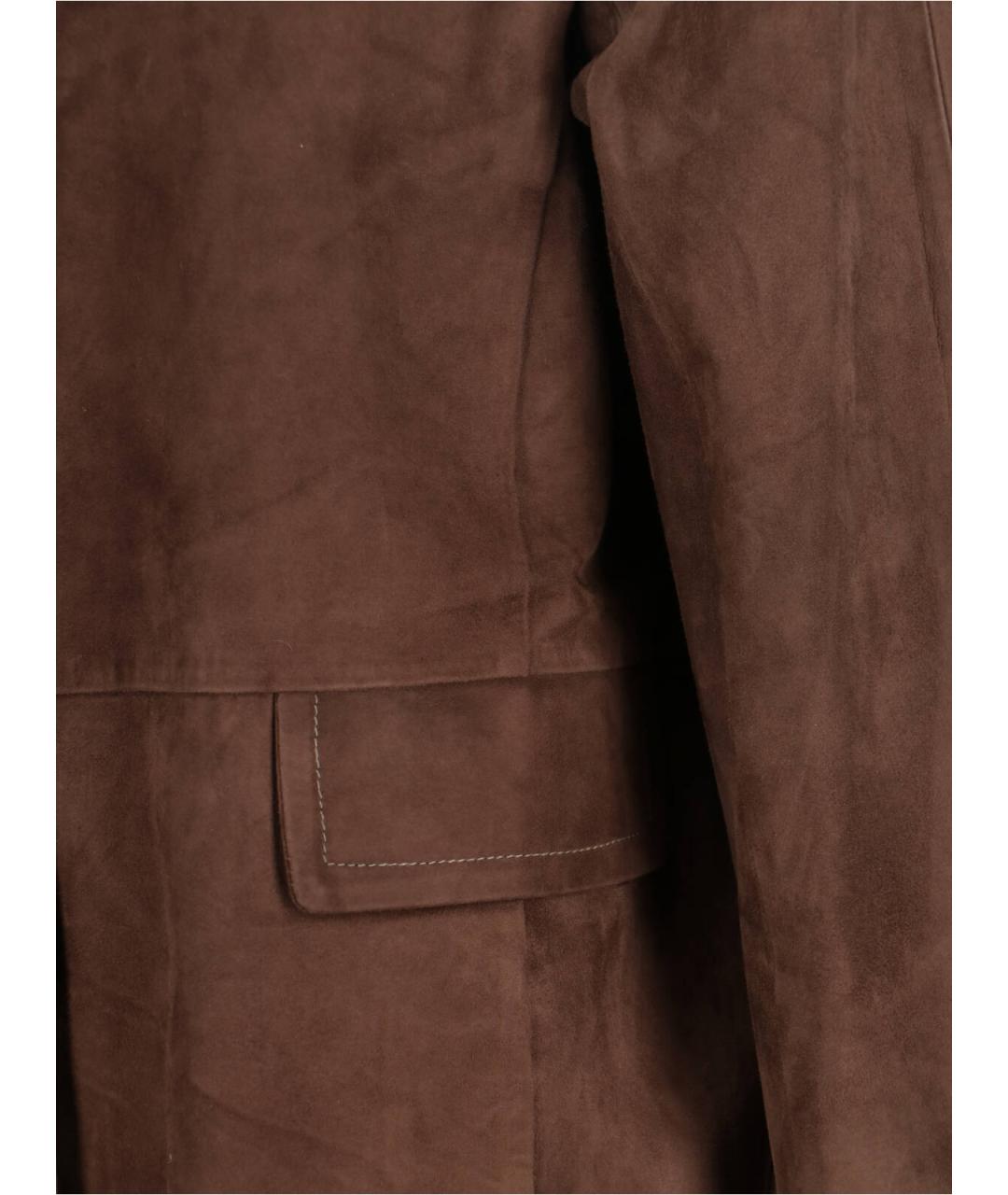 'S MAX MARA Коричневая замшевая куртка, фото 3
