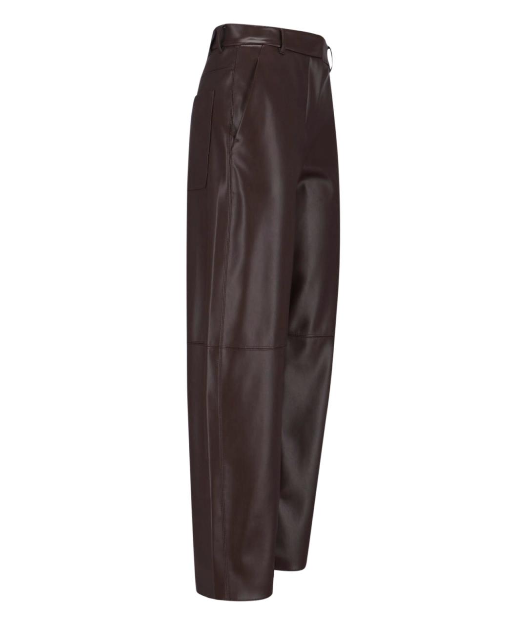 'S MAX MARA Коричневые полиэстеровые прямые брюки, фото 3