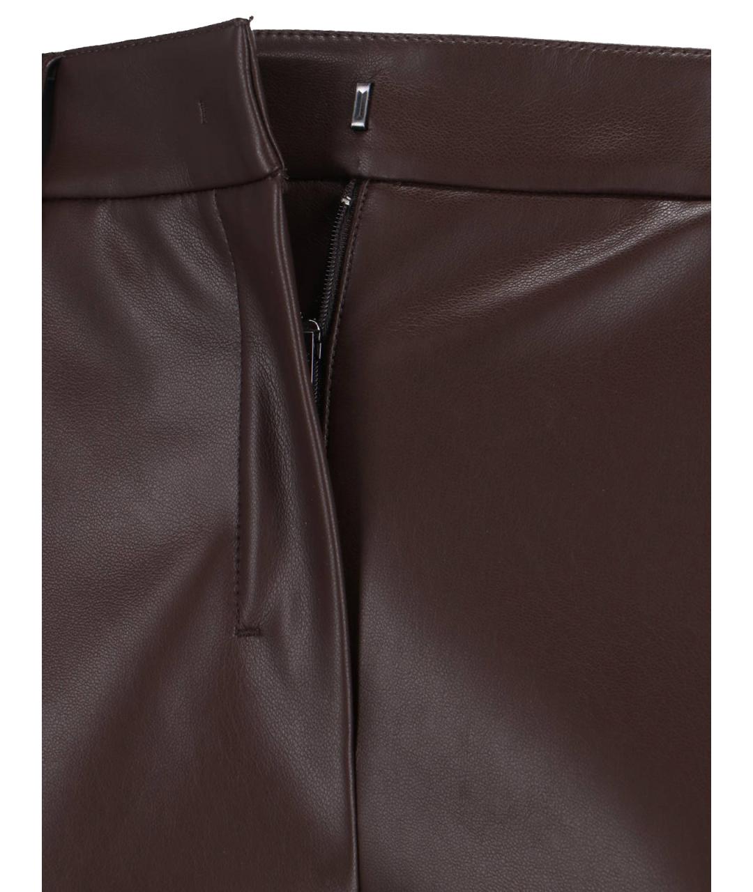 'S MAX MARA Коричневые полиэстеровые прямые брюки, фото 5