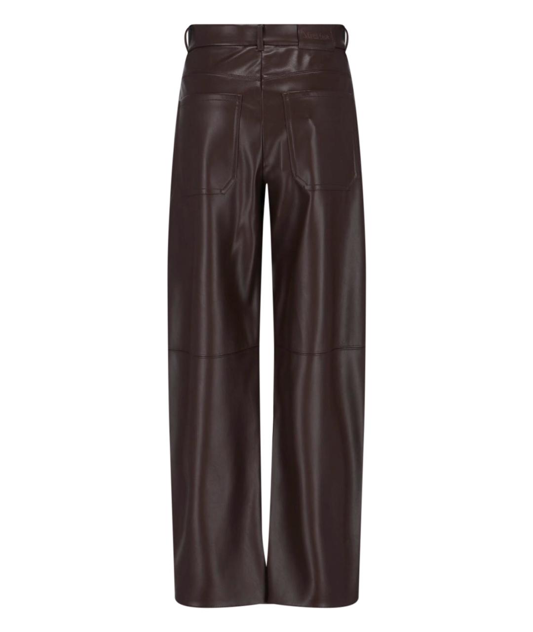 'S MAX MARA Коричневые полиэстеровые прямые брюки, фото 2