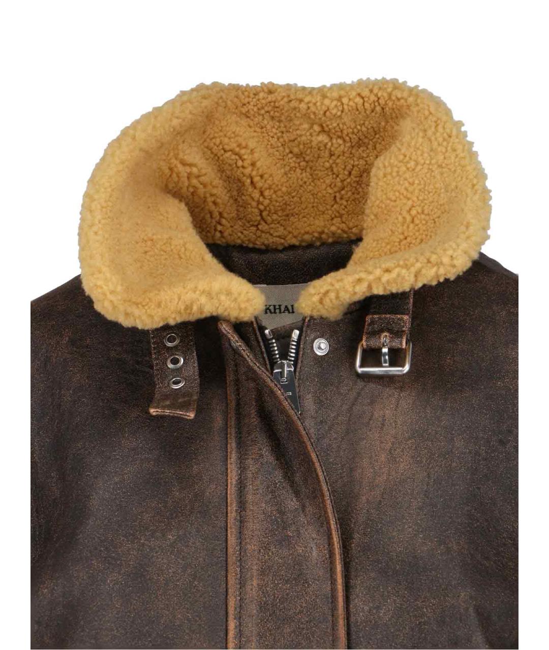 KHAITE Коричневая кожаная куртка, фото 3