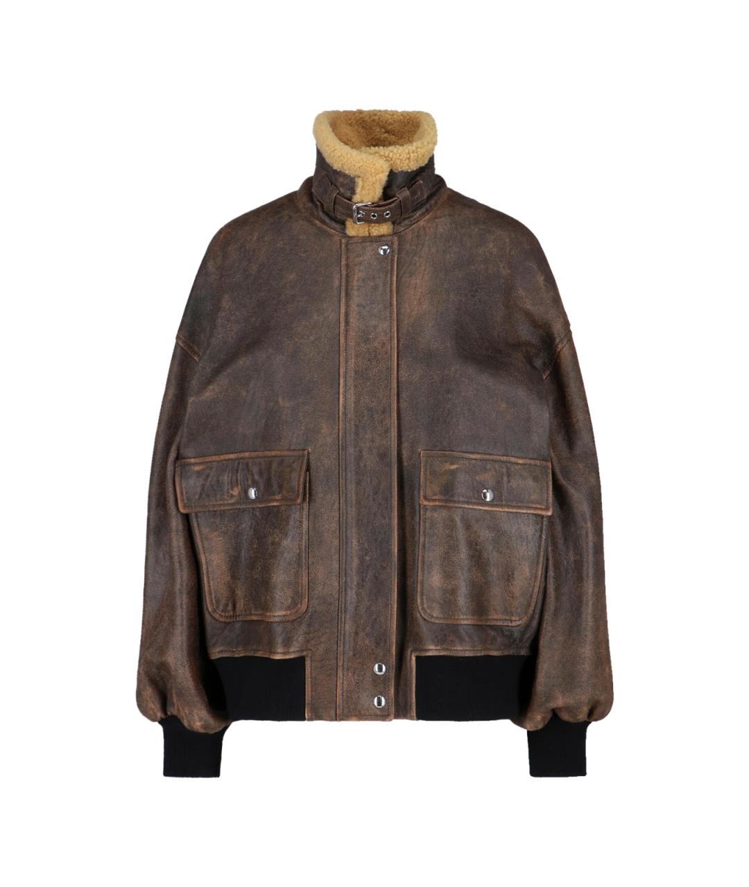 KHAITE Коричневая кожаная куртка, фото 1