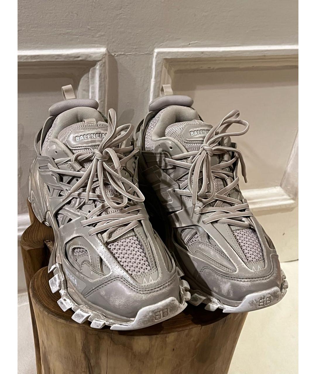 BALENCIAGA Коричневые текстильные низкие кроссовки / кеды, фото 3