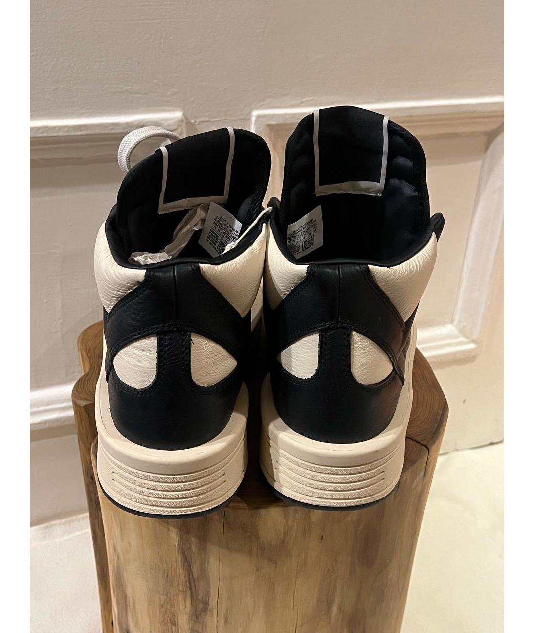 RICK OWENS Черные кожаные высокие кроссовки / кеды, фото 4