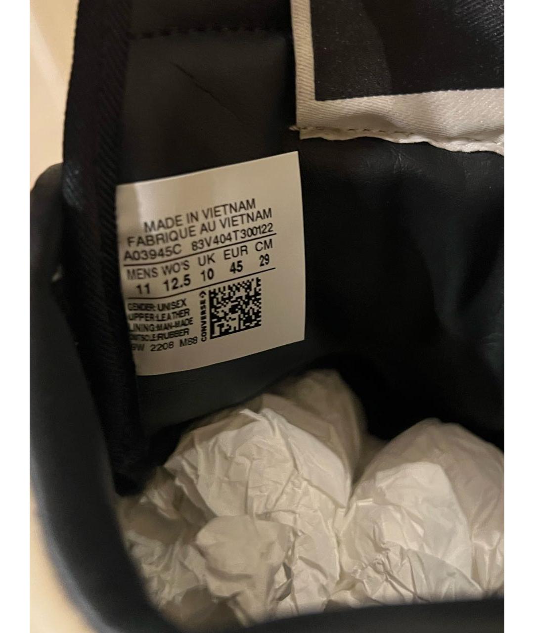 RICK OWENS Черные кожаные высокие кроссовки / кеды, фото 5