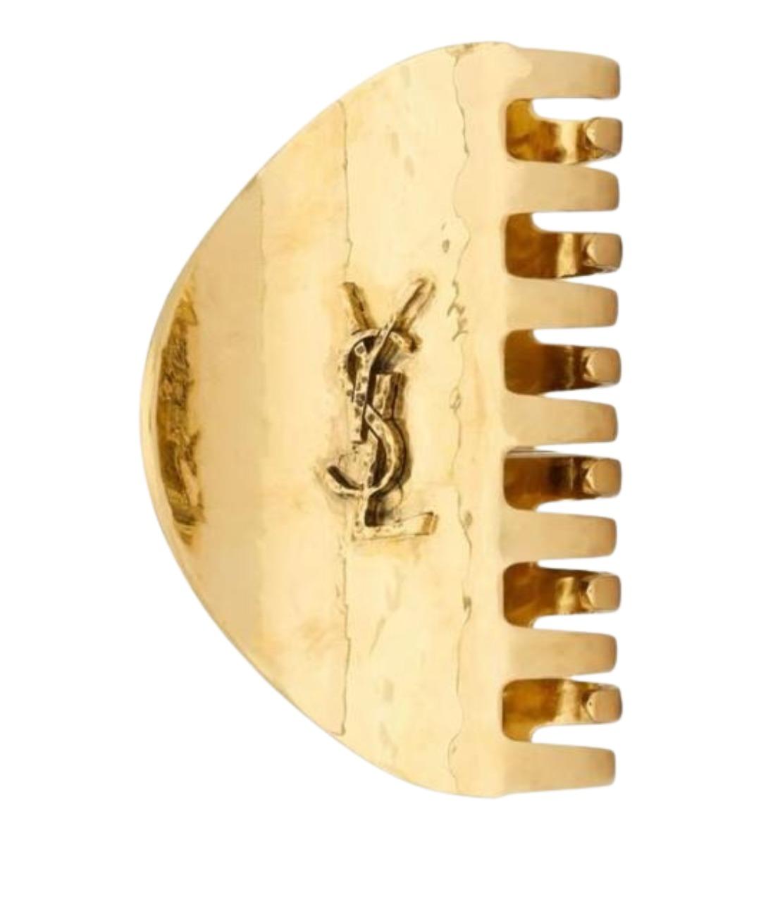 SAINT LAURENT Золотая заколка, фото 1