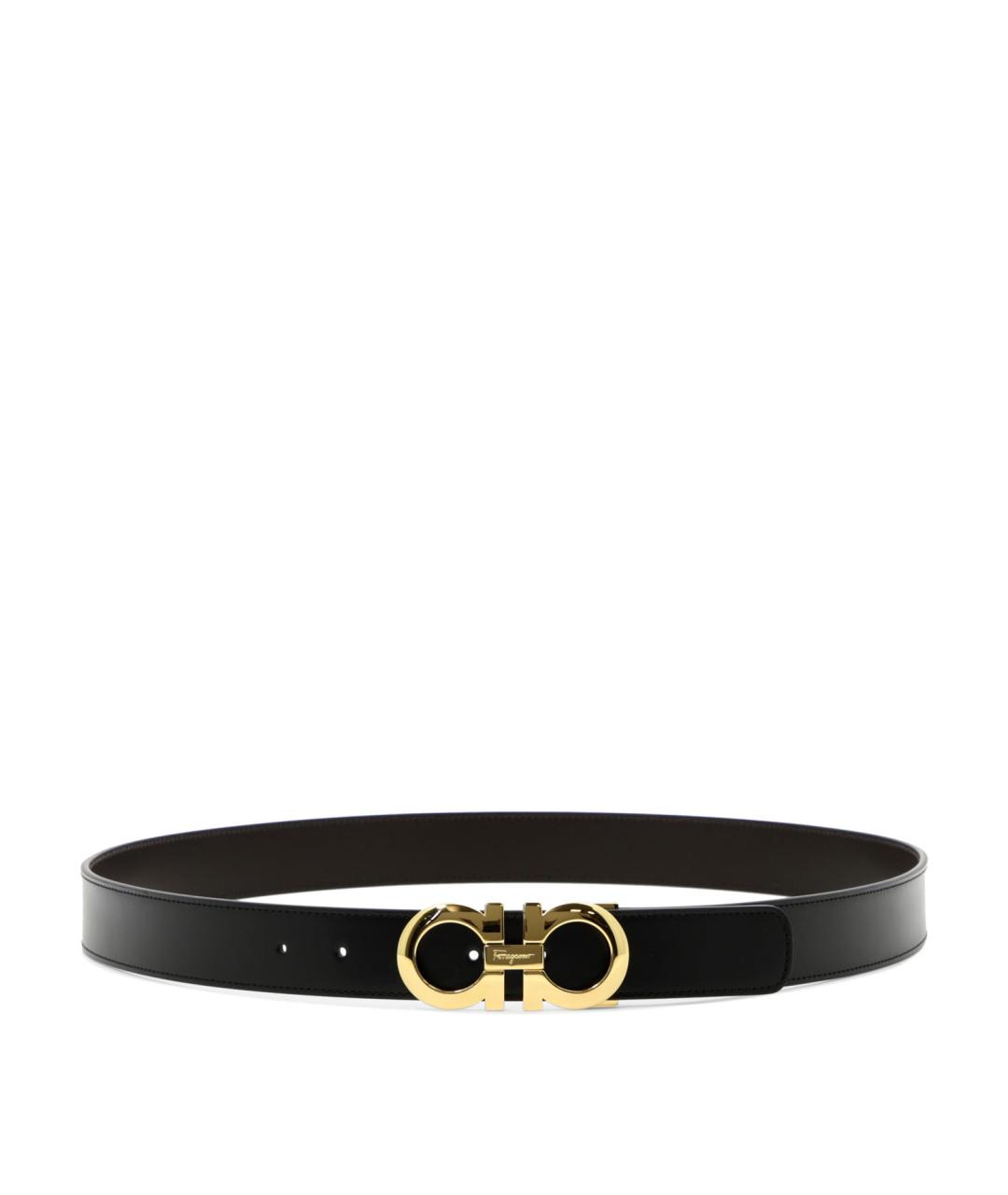 FERRAGAMO Черный кожаный ремень, фото 1