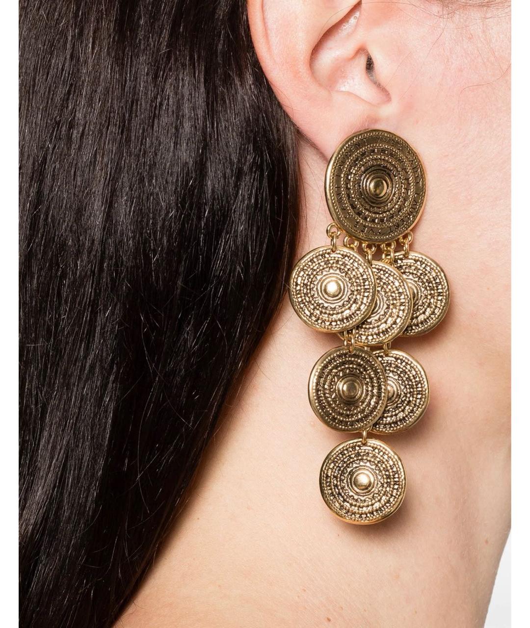 SAINT LAURENT Золотые латунные серьги, фото 2