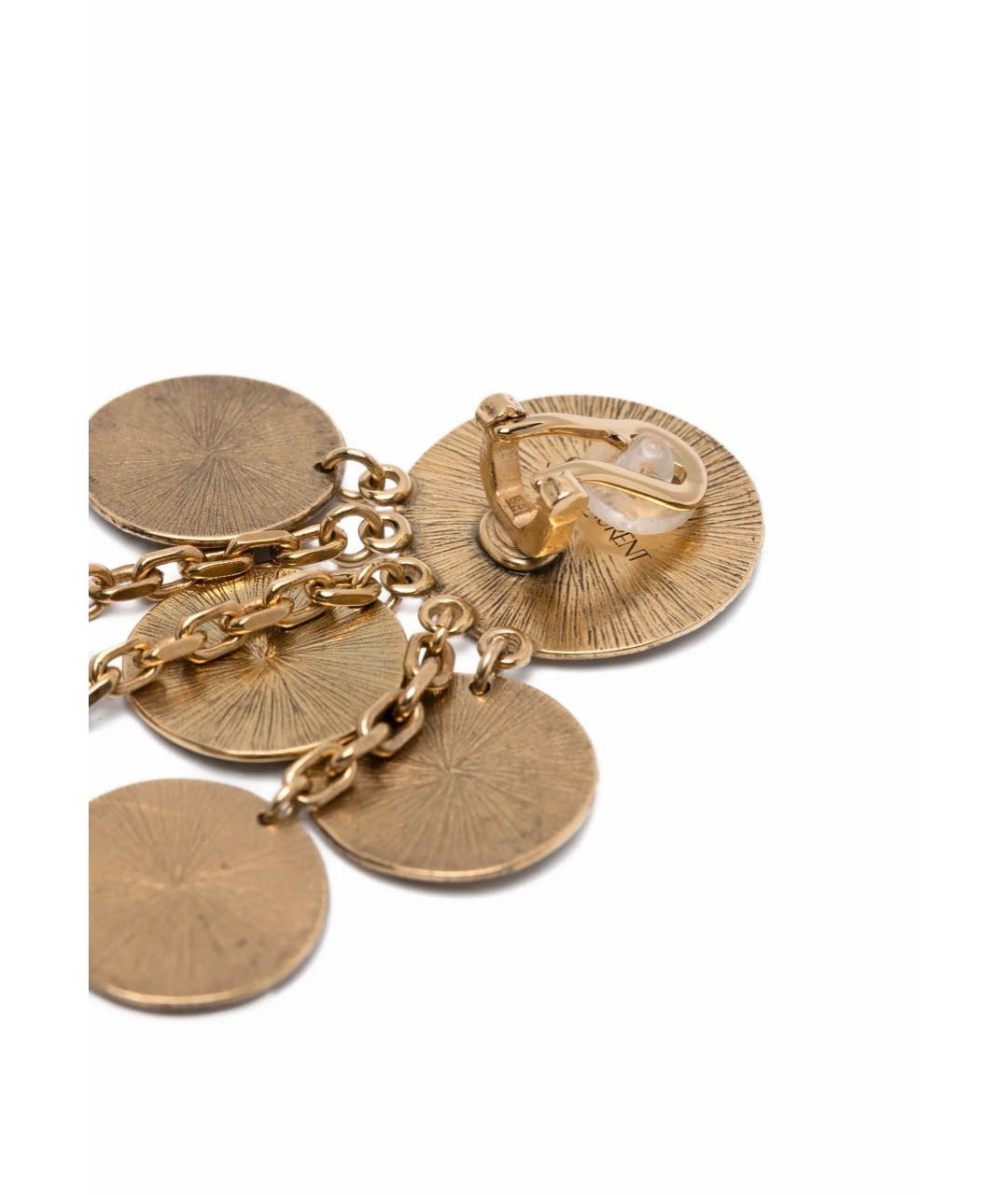 SAINT LAURENT Золотые латунные серьги, фото 3