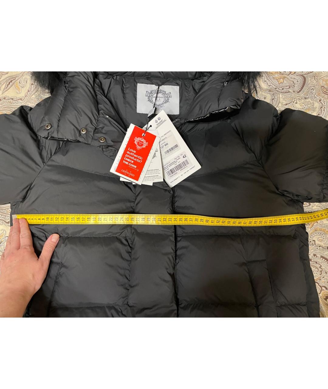 DIEGO M Черный полиэстеровый пуховик, фото 8