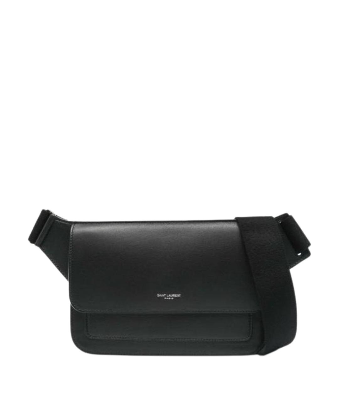 SAINT LAURENT Черная кожаная сумка на плечо, фото 1