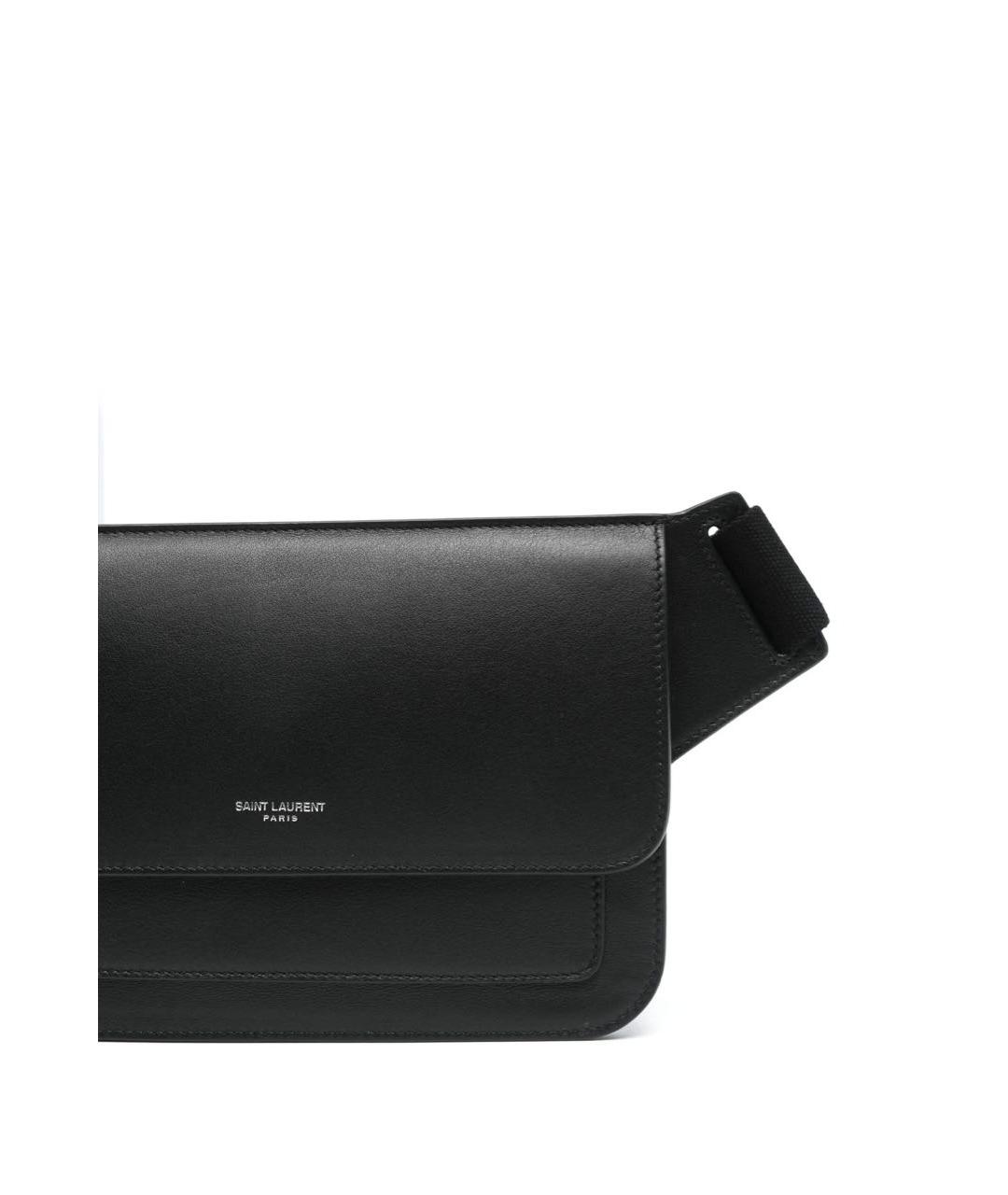 SAINT LAURENT Черная кожаная сумка на плечо, фото 3