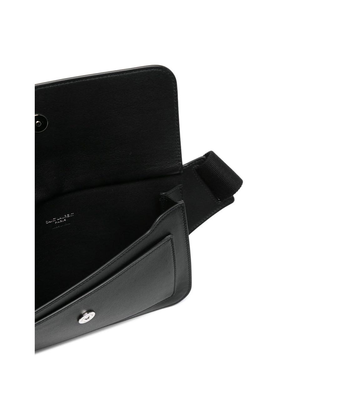 SAINT LAURENT Черная кожаная сумка на плечо, фото 4