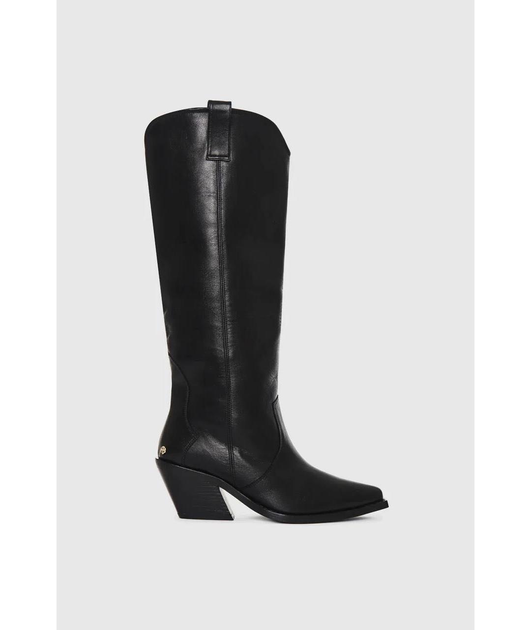 ANINE BING Черные кожаные сапоги, фото 4