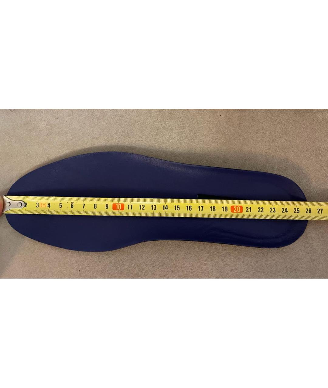 DOLCE&GABBANA Темно-синие кожаные низкие кроссовки / кеды, фото 5