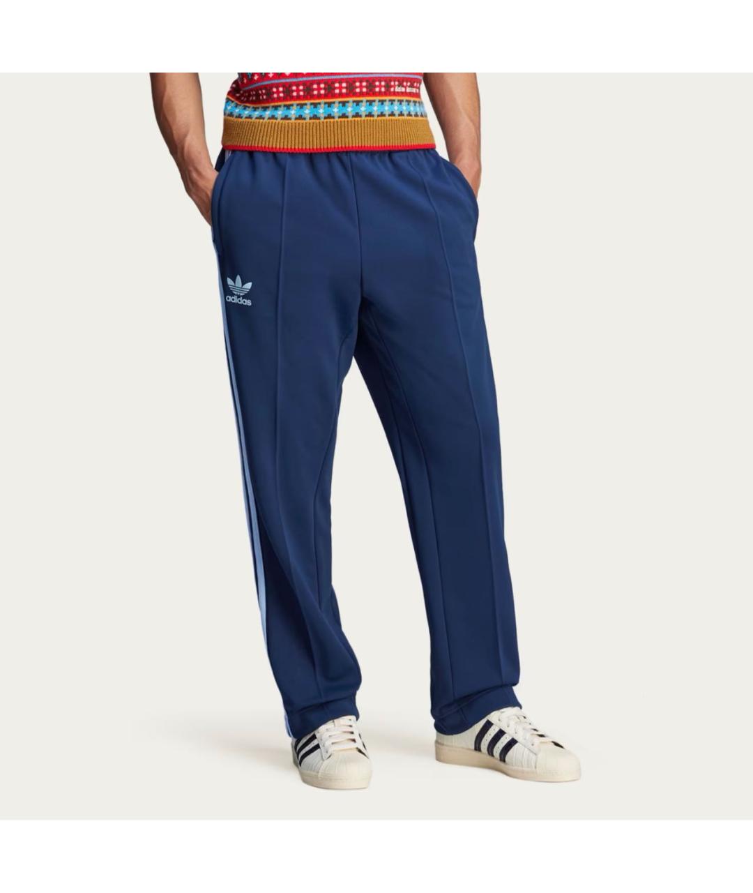 ADIDAS Темно-синие полиэстеровые повседневные брюки, фото 5