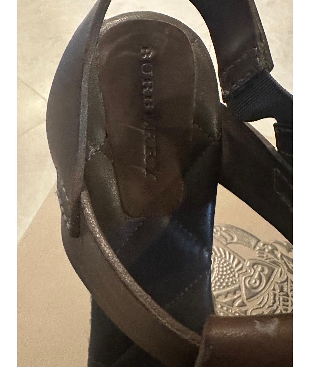 BURBERRY Коричневые кожаные эспадрильи, фото 3