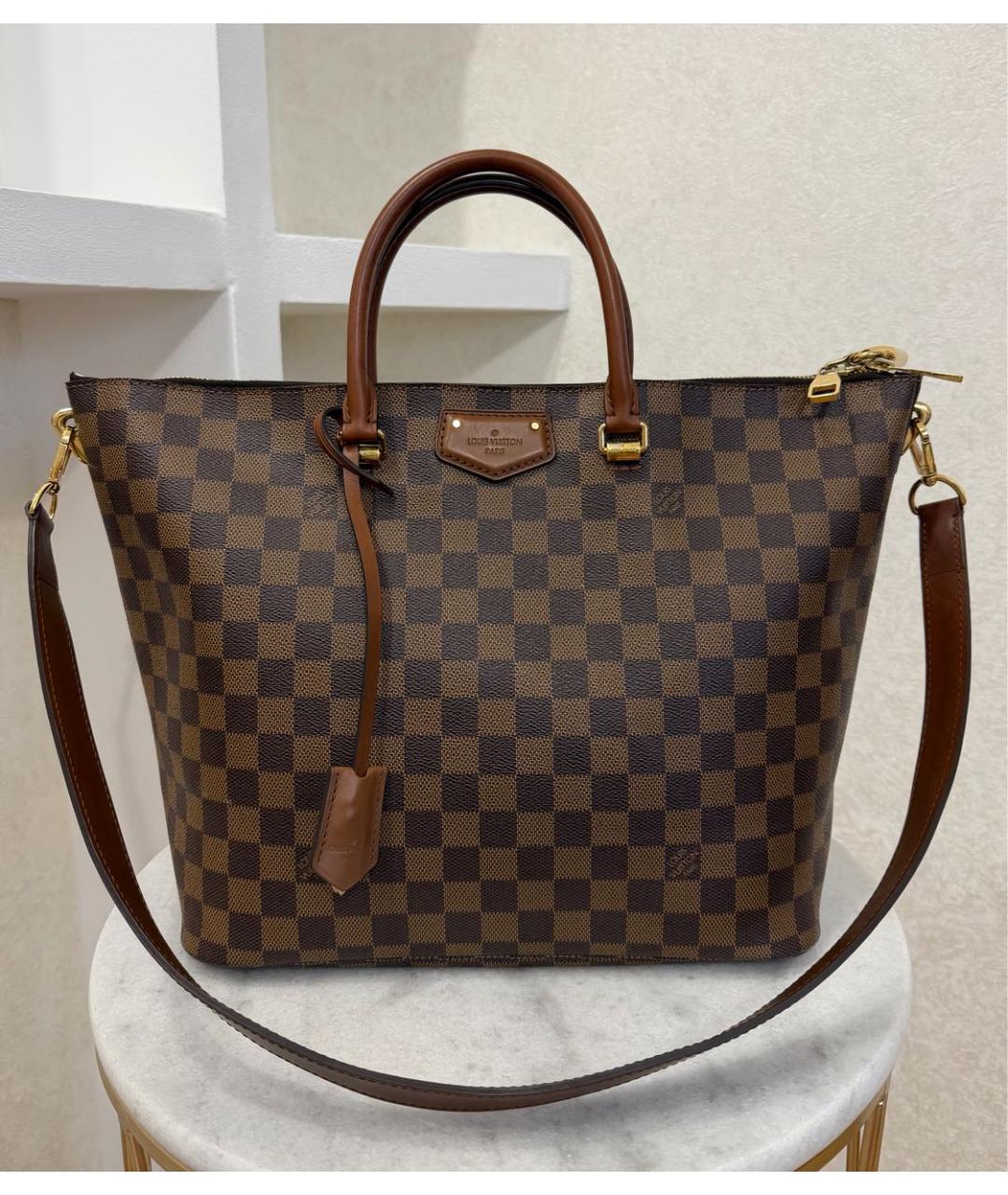 LOUIS VUITTON Коричневая сумка с короткими ручками, фото 2