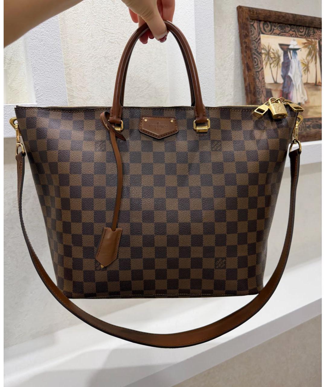 LOUIS VUITTON Коричневая сумка с короткими ручками, фото 4