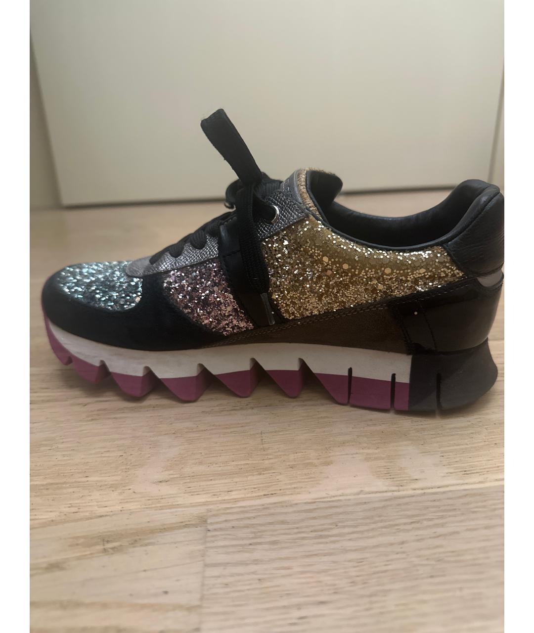 DOLCE&GABBANA Черные кожаные кроссовки, фото 7