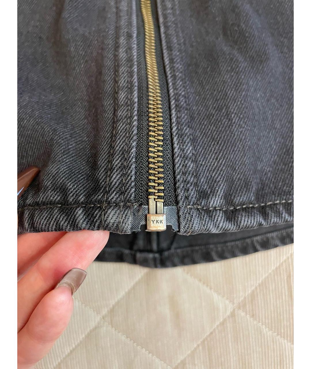 LEVI'S Антрацитовая деним юбка мини, фото 7