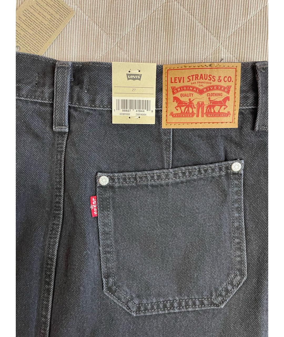 LEVI'S Антрацитовая деним юбка мини, фото 4