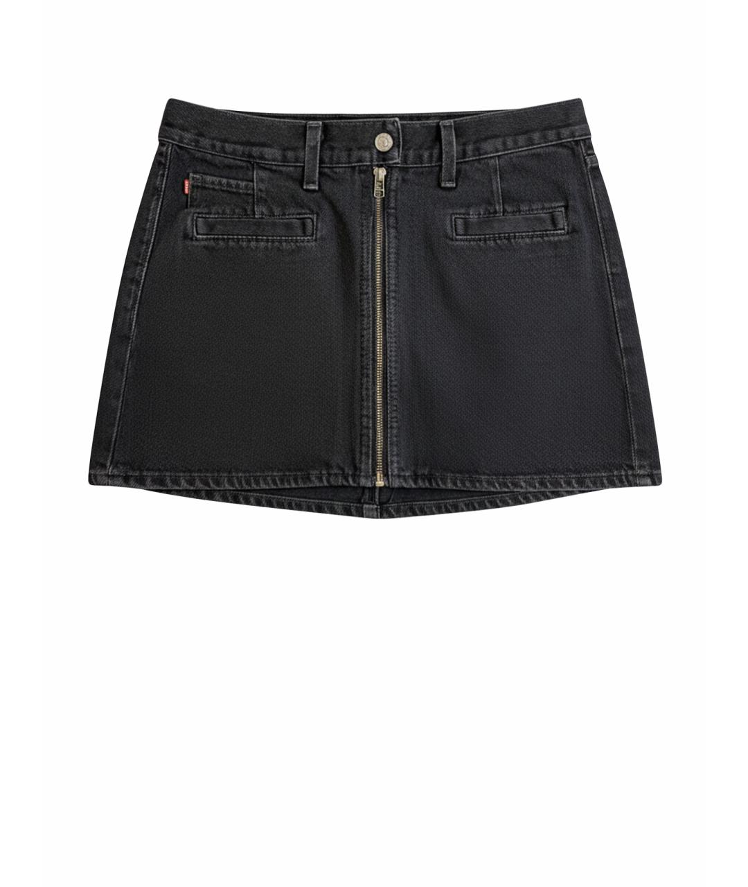 LEVI'S Антрацитовая деним юбка мини, фото 1
