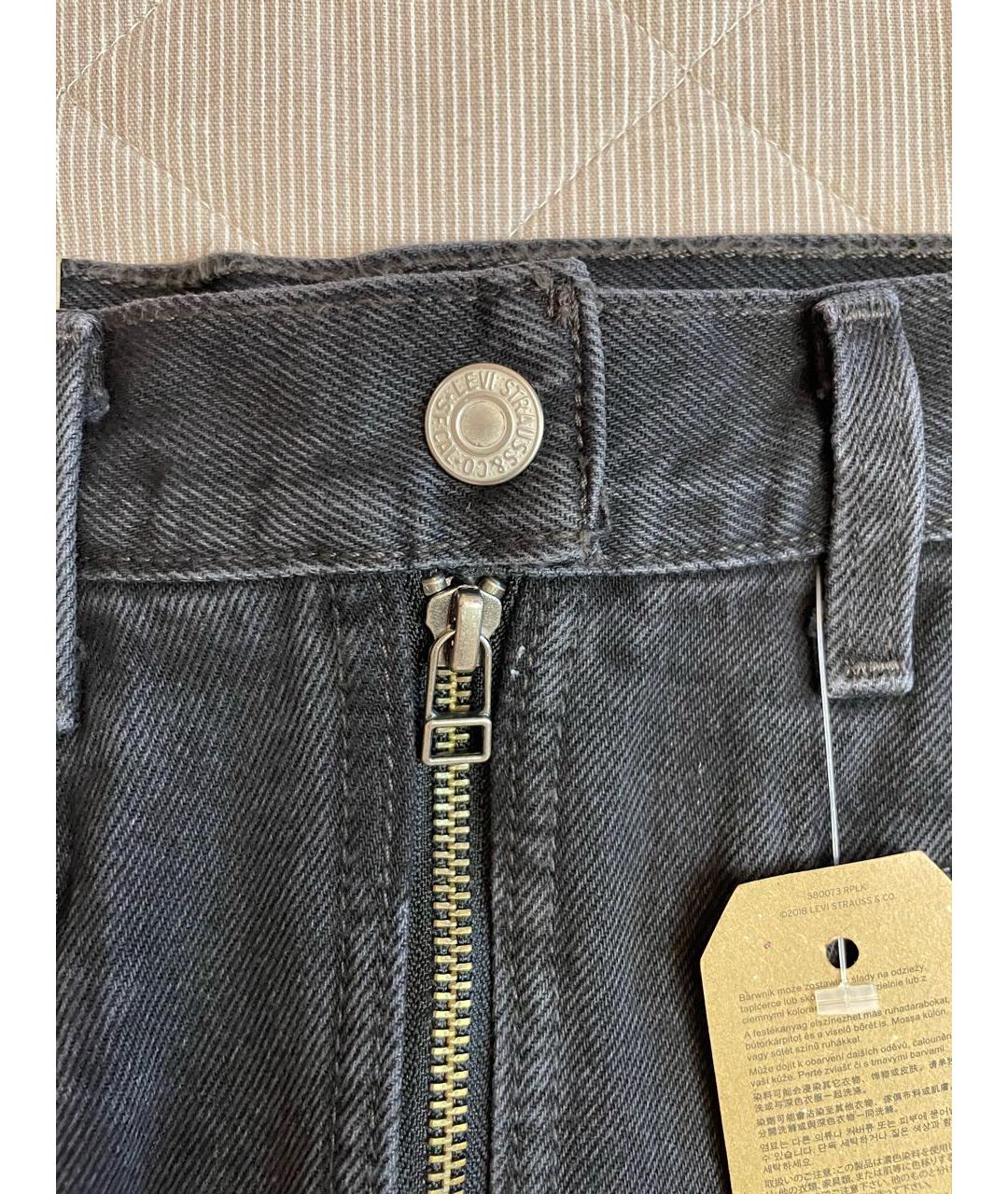 LEVI'S Антрацитовая деним юбка мини, фото 6