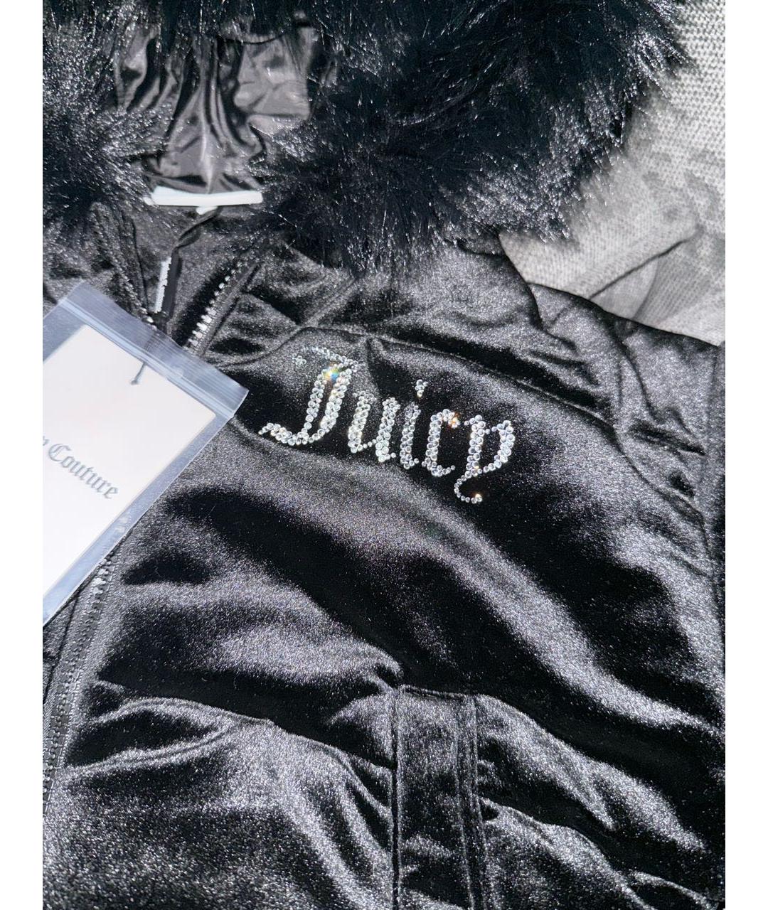 JUICY COUTURE Черный велюровый пуховик, фото 5