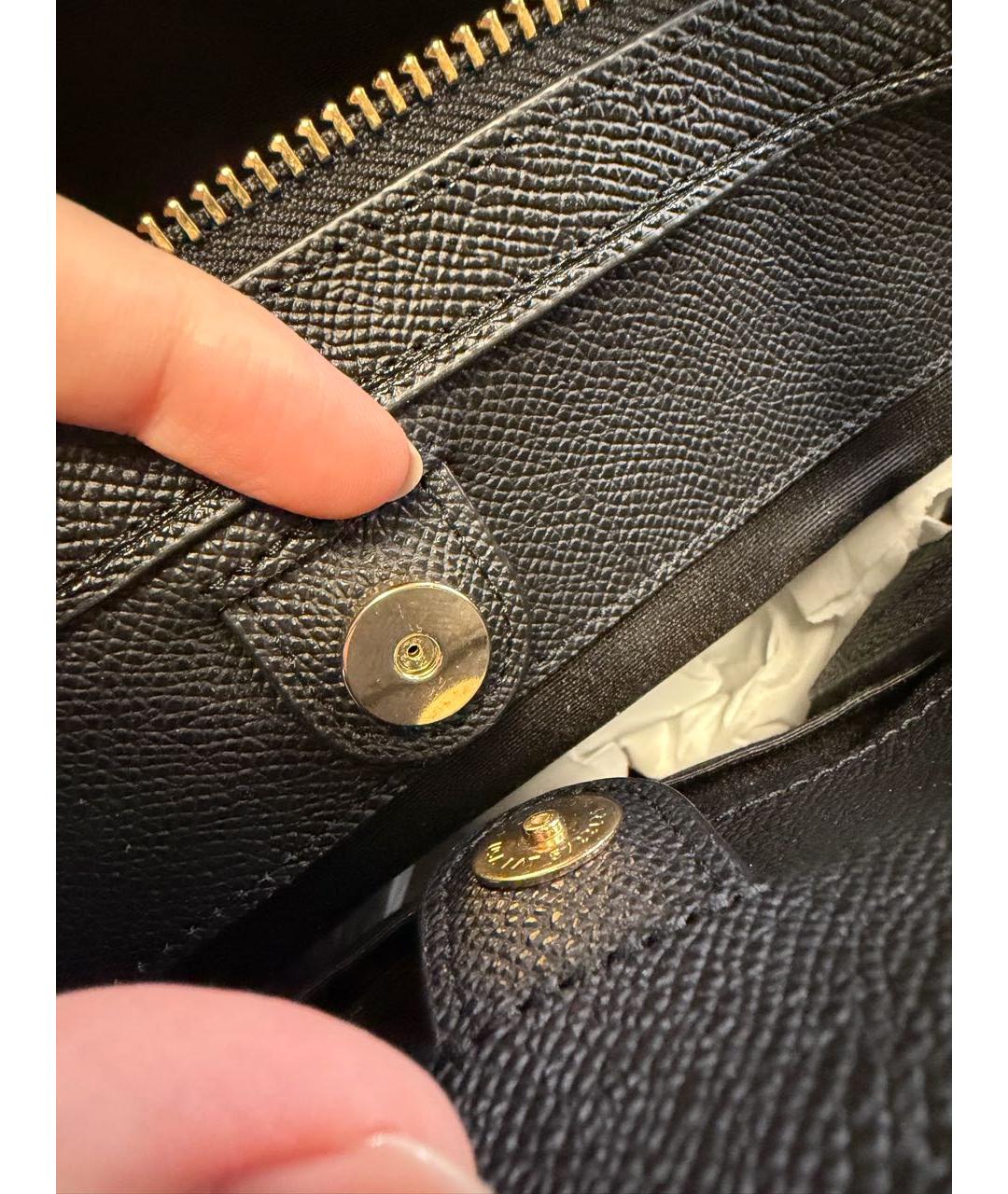 COACH Черная кожаная сумка с короткими ручками, фото 6