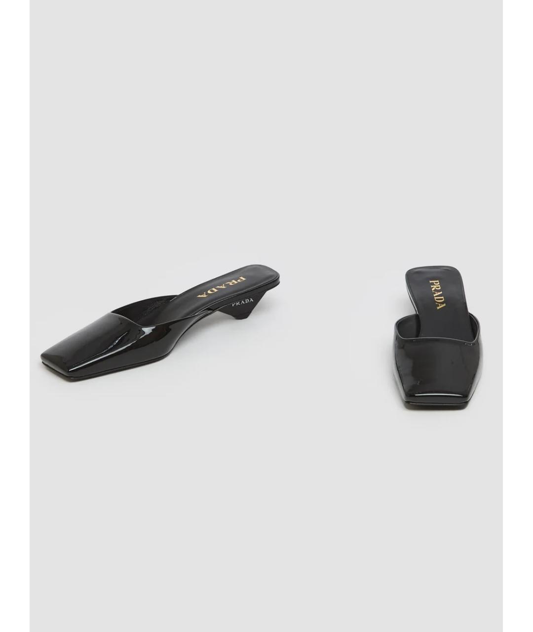 PRADA Черные мюли из лакированной кожи, фото 6