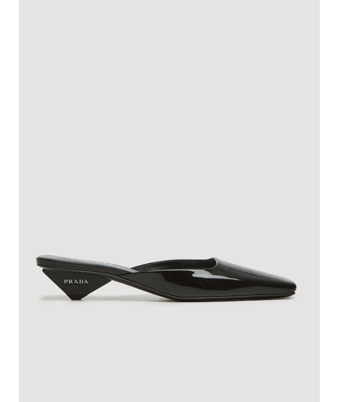 PRADA Черные мюли из лакированной кожи, фото 7