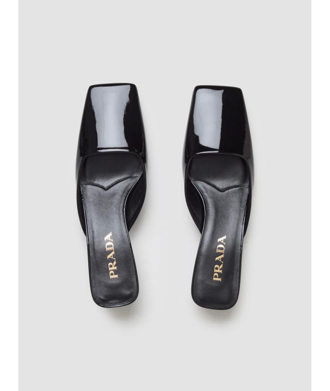 PRADA Черные мюли из лакированной кожи, фото 3