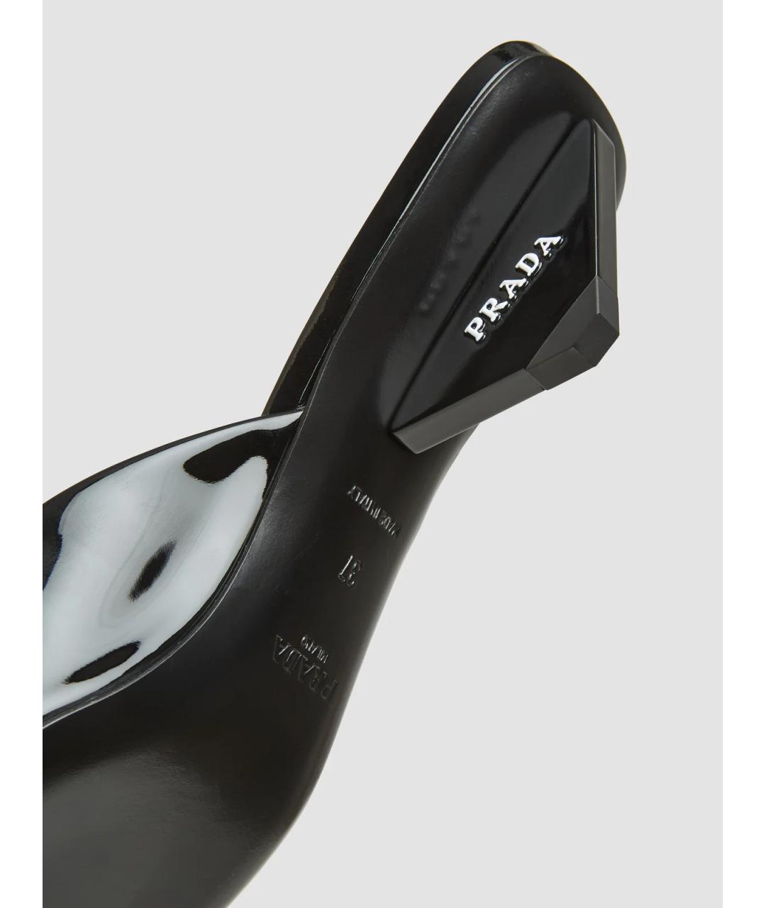 PRADA Черные мюли из лакированной кожи, фото 5