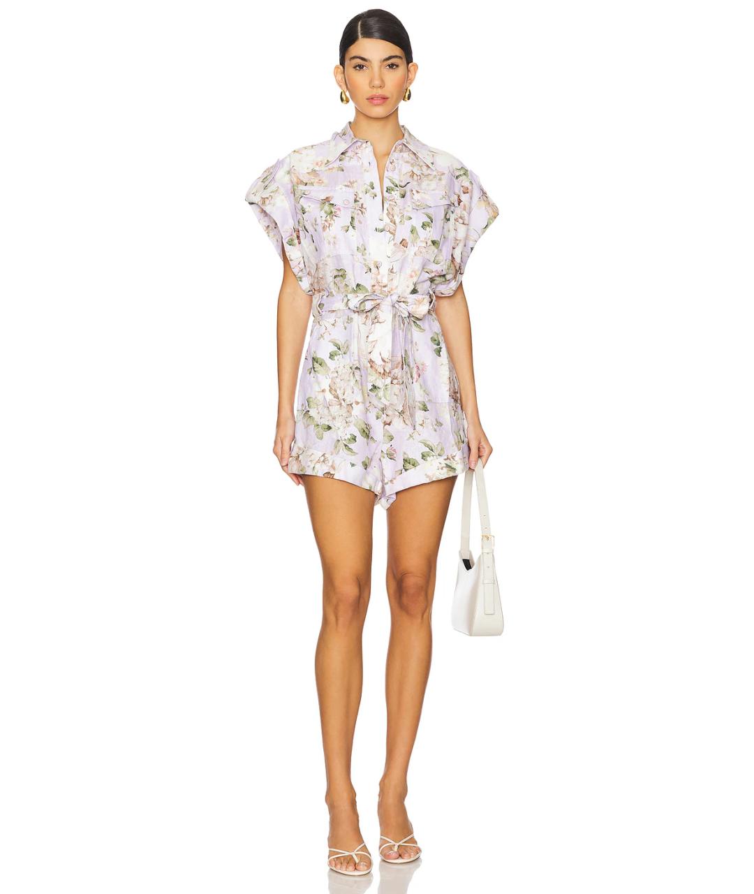 ZIMMERMANN Фиолетовый льняной комбинезон, фото 6